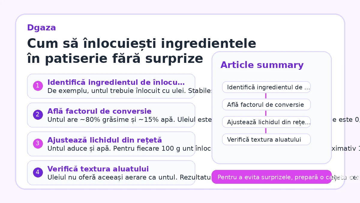 Cum să înlocuiești ingredientele în patiserie fără surprize