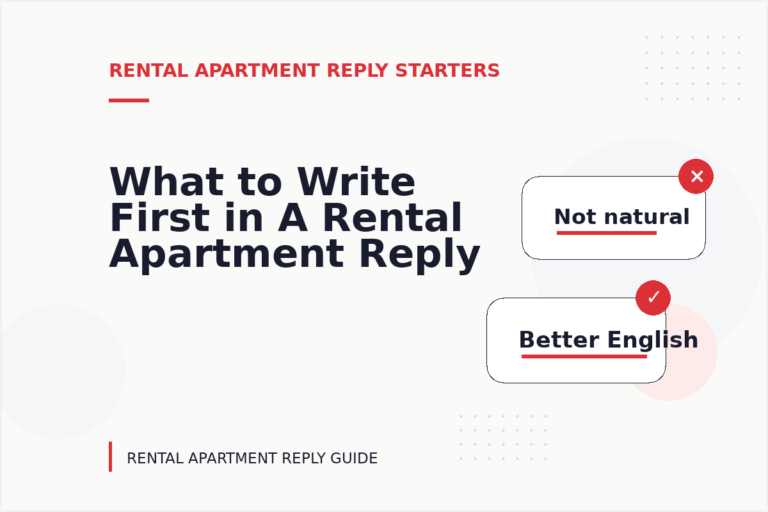 What to Write First in A Rental Apartment Reply