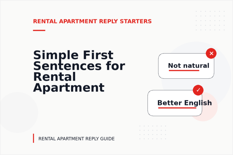 Simple First Sentences for Rental Apartment Replys