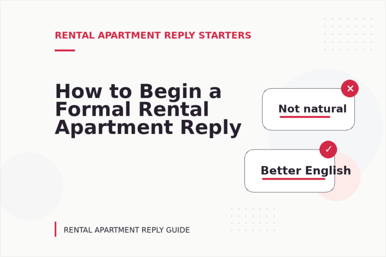 How to Begin a Formal Rental Apartment Reply