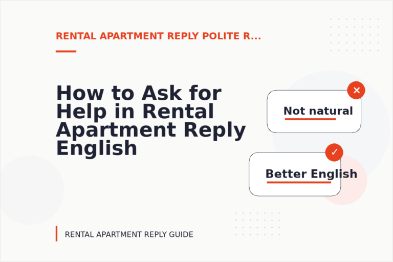 How to Ask for Help in Rental Apartment Reply English