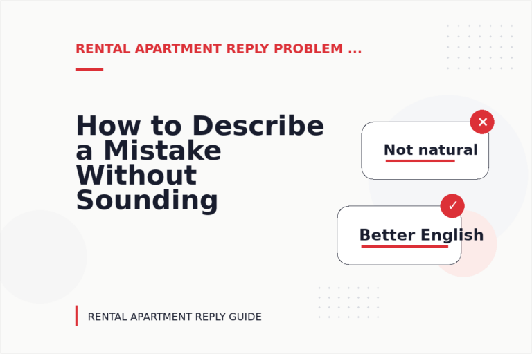 How to Describe a Mistake Without Sounding Rude in Rental Apartment Reply English